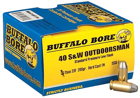 [651815023069] Buffalo Bore Ammunition 23F20 Outdoorsman Strictly Business 40S&W 200gr Hard Cast Flat Nose 20 Per Box/12 Case