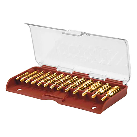 [661120325000] Tipton 749245 Jag Set  Multi-Caliber 8-32/5-40 Thread Brass 13 Pieces Includes Storage Box