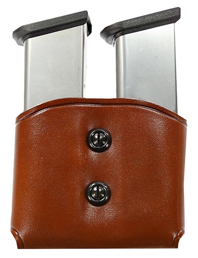 [601299037038] Galco DMC26 DMC Mag Carrier Double Tan Leather Belt Loop 45 ACP Belts 1.50-1.75" Wide Compatible w/ Single Stack Compatible w/ Sig P220 Compatible w/ 1911