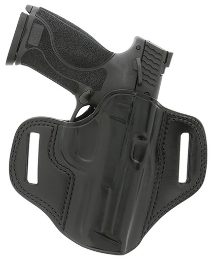 [601299030213] Galco CM226B Combat Master  OWB Black Leather Belt Slide Compatible w/Glock 19/32/36/45/Glock 19X Gen2-5/CZ-P10C Belt 1.75" Wide Right Hand