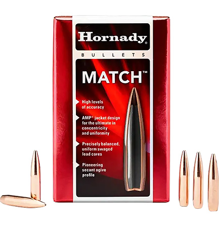 [090255307337] Hornady 30733 Match  30 Cal .308 208 gr Hollow Point Boat Tail Match 100 Per Box/ 15 Case