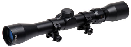 [788130014509] TruGlo TG-853932B Trushot  Black Anodized 3-9x32mm 1" Tube Duplex Reticle w/Rings 3/8" Dovetail