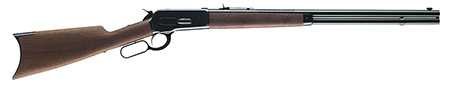 [048702119590] Winchester Repeating Arms 534175142 Model 1886 Short Rifle Full Size 45-70 Gov 8+1 24" Brushed Polish Blued Sporter Barrel, Drilled  &  Tapped Steel Receiver, Grade I Satin Walnut Straight Grip Stock