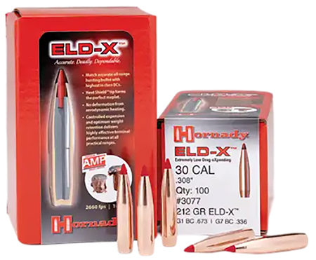 [090255307313] Hornady 30731 ELD Match  30 Cal .308 208 gr Extremely Low Drag Match 100 Per Box/ 15 Case