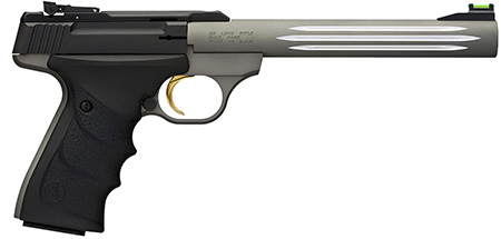[023614068211] Browning 051462490 Buck Mark Lite *CA Compliant 22 LR 10+1 7.25" Matte Gray Fluted Barrel, Matte Black Serrated Steel Slide, Matte Gray Aluminum Frame, Black Ultragrip RX Grips