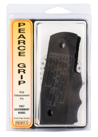 [605849400013] Pearce Grip PG19111 Finger Groove Insert FG Black Rubber for 1911 Government