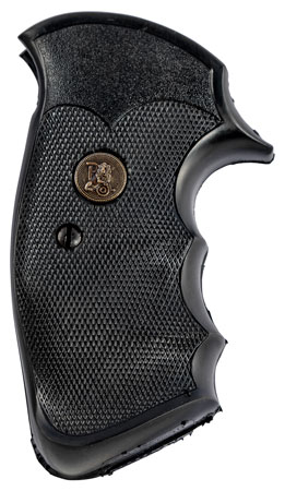 [034337032656] Pachmayr 03265 Gripper Professional Grip Checkered Black Rubber with Finger Grooves for S&W K/L Frame with Square Butt