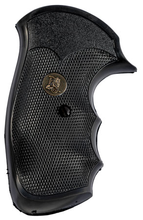 [034337032496] Pachmayr 03249 Gripper Grip Checkered Black Rubber with Finger Grooves for S&W J Frame with Round Butt