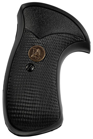 [034337032700] Pachmayr 03270 Compact Grip Checkered Black Rubber for S&W K/L Frame with Round Butt