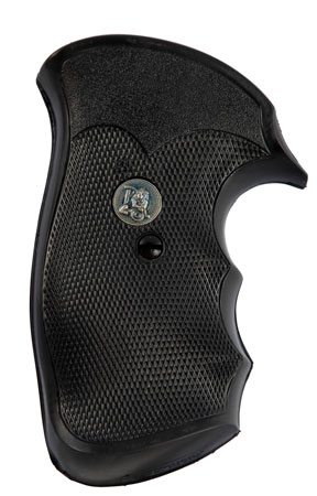 [034337050568] Pachmayr 05056 Decelerator Grip Checkered Black Rubber with Finger Grooves for S&W N Frame with Square Butt