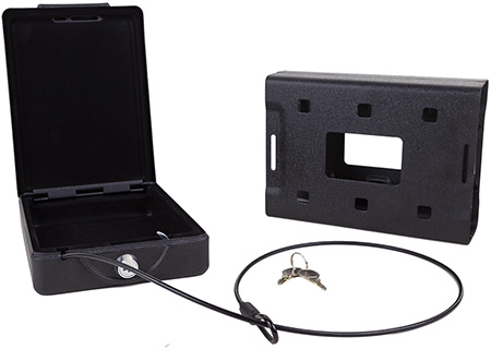 [672352007541] Bulldog BD1100 Car Vault  Key Entry Matte Black Powder Coat Steel Holds 1 Handgun 8.70" x 6" x 2.50"