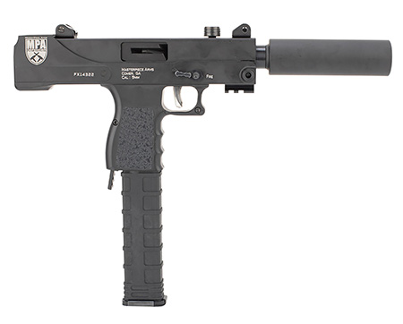 [804879268574] MasterPiece Arms 30T Defender Top Cocking TB 9mm Luger 5.50" 30+1 Black Cerakote
