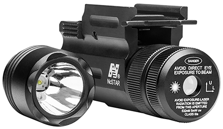 [814108015183] NcStar AQPTFLG Flashlight  &  Green Laser Combo  Black Anodized 150 Lumens White Light Cree LED
