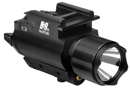 [814108012571] NcStar AQPFLS FlashLight  &  Red Laser  Black Anodized 200 Lumens White Cree LED