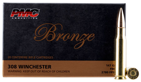 [741569060288] PMC 308B Bronze  308Win 147gr Full Metal Jacket Boat Tail 20 Per Box/25 Case
