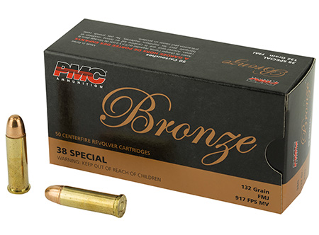 [741569070102] PMC 38G Bronze  38Special 132gr Full Metal Jacket 50 Per Box/20 Case
