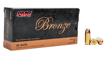 [741569070225] PMC 45A Bronze  45ACP 230gr Full Metal Jacket 50 Per Box/20 Case
