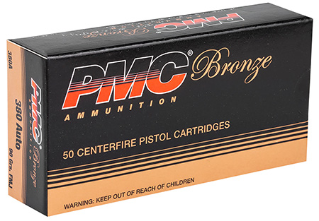 [741569070065] PMC 380A Bronze  380ACP 90gr Full Metal Jacket 50 Per Box/20 Case