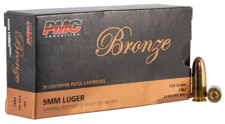 [741569070300] PMC 9G Bronze  9mmLuger 124gr Full Metal Jacket 50 Per Box/20 Case