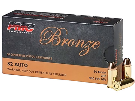 [741569050098] PMC 32B Bronze  32ACP 60gr Jacketed Hollow Point 50 Per Box/20 Case