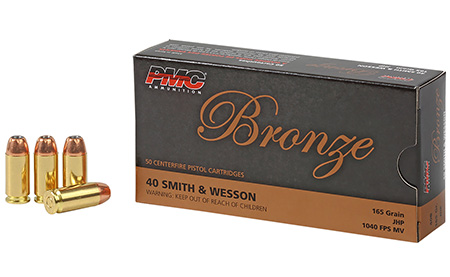 [741569050463] PMC 40B Bronze  40S&W 165gr Jacketed Hollow Point 50 Per Box/20 Case