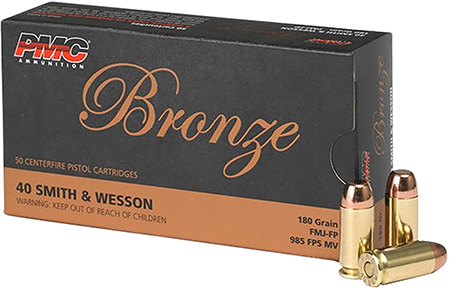 [741569070454] PMC 40E Bronze  40S&W 180gr Full Metal Jacket Flat Point 50 Per Box/20 Case