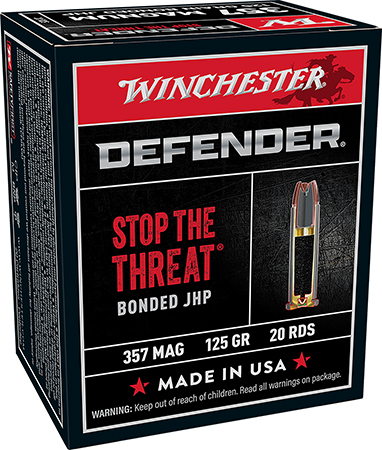 [020892218864] Winchester Ammo S357MPDB Defender  357Mag 125gr Bonded Jacket Hollow Point 20 Per Box/10 Case