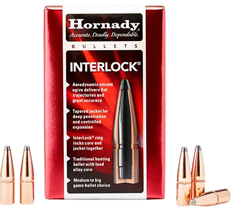 [090255226409] Hornady 2640 InterLock  6.5mm .264 160 gr Round Nose 100 Per Box/ 15 Case