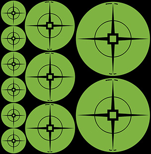 [029057339383] Birchwood Casey 33938 Target Spots  Self-Adhesive Paper Black/Green Crosshair 60 Pack