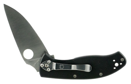 [716104008612] Spyderco C122GP Tenacious  3.39" Folding Drop Point Plain 8Cr13MoV SS Blade Black G10 Handle Includes Pocket Clip
