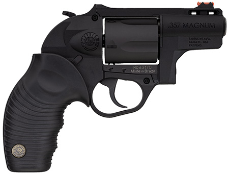 [725327609681] Taurus 2605021PLY 605 Poly Protector 38 Special +P or 357 Mag 5 Shot 2" Black Finish Barrel, Matte Black Oxide Finish Cylinder, Black Finish Polymer Frame  &  Black Ridged Rubber Grip
