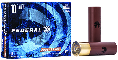 [029465028336] Federal F103FRS Power-Shok Shotshell 10Gauge 3.50" 1 3/4oz RifledSlug Shot 5 Per Box/50 Case