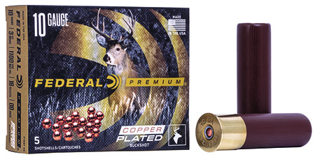[029465028343] Federal P108F00 Premium Buckshot 10Gauge 3.50" 18Pellets 2 1/4oz 00BuckShot 5 Per Box/50 Case