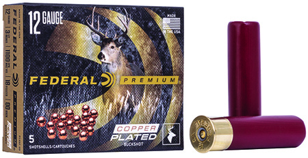 [029465028350] Federal P135F00 Premium Magnum 12Gauge 3.50" 18Pellets 2 1/4oz 00BuckShot 5 Per Box/50 Case