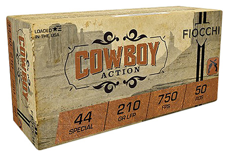 [762344707549] Fiocchi 44SCA Cowboy Action  44S&WSpl 210gr Lead Flat Point 50 Per Box/10 Case