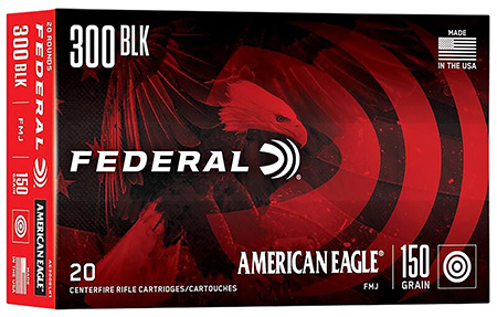 [604544617009] Federal AE300BLK1 American Eagle Rifle 300Blackout 150gr Full Metal Jacket Boat Tail 20 Per Box/25 Case