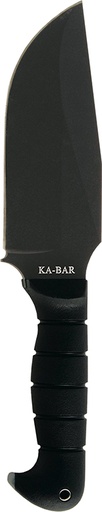 [617717212789] Ka-Bar 1278 Warthog Heavy Duty 6.75" Fixed Clip Point Plain Black SK-5 High Carbon Blade TPR Black Handle