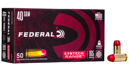 [604544617412] Federal AE40SJ1 American Eagle Syntech Range  40S&W 165gr Total Syntech Jacket Flat Nose 50 Per Box/10 Case