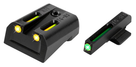 [788130021101] TruGlo TG131KTY TFO  Green/Tritium/Fiber Optic Front Sight-Yellow/Tritium/Fiber Optic Rear Sight Kimber 1911