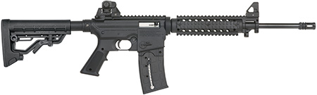 [884110372093] Mossberg 37209 715T Flat Top Tactical Full Size 22 LR 25+1 16.25" Blued Carbon Steel Barrel Blued Polymer Receiver Black A2 Adjustable Stock Right Hand