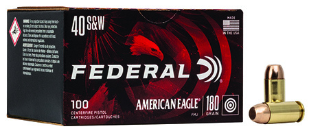 [029465062446] Federal AE40R100 American Eagle Handgun 40S&W 180gr Full Metal Jacket 100 Per Box/5 Case