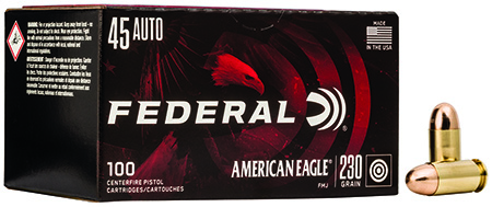 [029465062460] Federal AE45A100 American Eagle Handgun 45ACP 230gr Full Metal Jacket 100 Per Box/5 Case