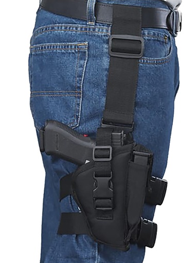 [875591001817] Bulldog WTAC8R Tactical  Leg Black Knit Fits Large Semi-Auto Fits 3.50-5" Barrel Right Hand