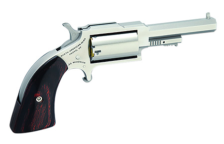 [744253002380] North American Arms 1860250 1860 Sheriff C22 WMR 5 Shot 2.50" Stainless Steel Barrel, Frame  &  Cylinder, Rosewood Boot Grip, Exposed Hammer