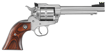 [736676081004] Ruger 8100 Single-Ten  22 LR 10rd 5.50" Satin Stainless Steel Barrel, Cylinder  &  Frame, Hardwood Gunfighter Grip, Transfer Bar Safety, Exposed Hammer