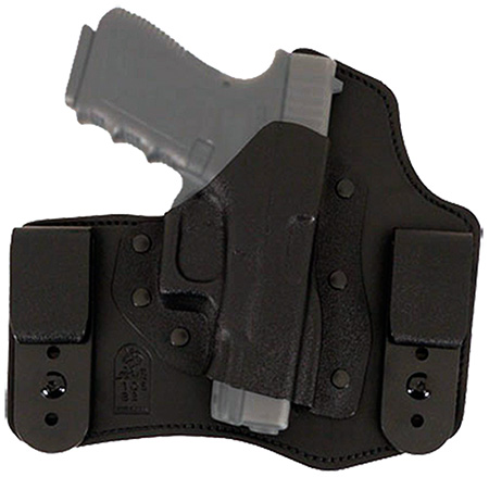 [792695299912] DeSantis Gunhide 105KAM9Z0 Intruder  IWB/OWB Black Leather Belt Clip Fits S&W M & P Compact 9/40 3.50" Barrel Right Hand