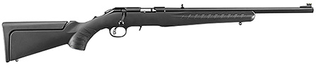 [736676083138] Ruger 8313 American Rimfire Compact 17 HMR 9+1 18" Satin Blued Steel Barrel  &  Alloy Steel Receiver w/Integral Scope Mount, Black Fixed Synthetic Stock, Right Hand
