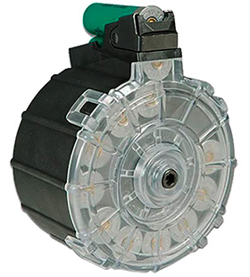 [708279009952] ProMag SAIA7 Standard  12rd Drum 12 Gauge Fits Saiga Black DuPont Zytel Polymer