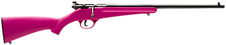 [062654137808] Savage Arms 13780 Rascal  Youth 22 LR 1rd 16.13" Matte Black Sporter Barrel, Matte Black Carbon Steel Receiver, Pink Fixed Synthetic Stock, Right Hand