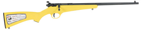 [062654138058] Savage Arms 13805 Rascal  Youth 22 LR 1rd 16.13" Matte Black Sporter Barrel, Matte Black Carbon Steel Receiver, Yellow Fixed Synthetic Stock, Right Hand
